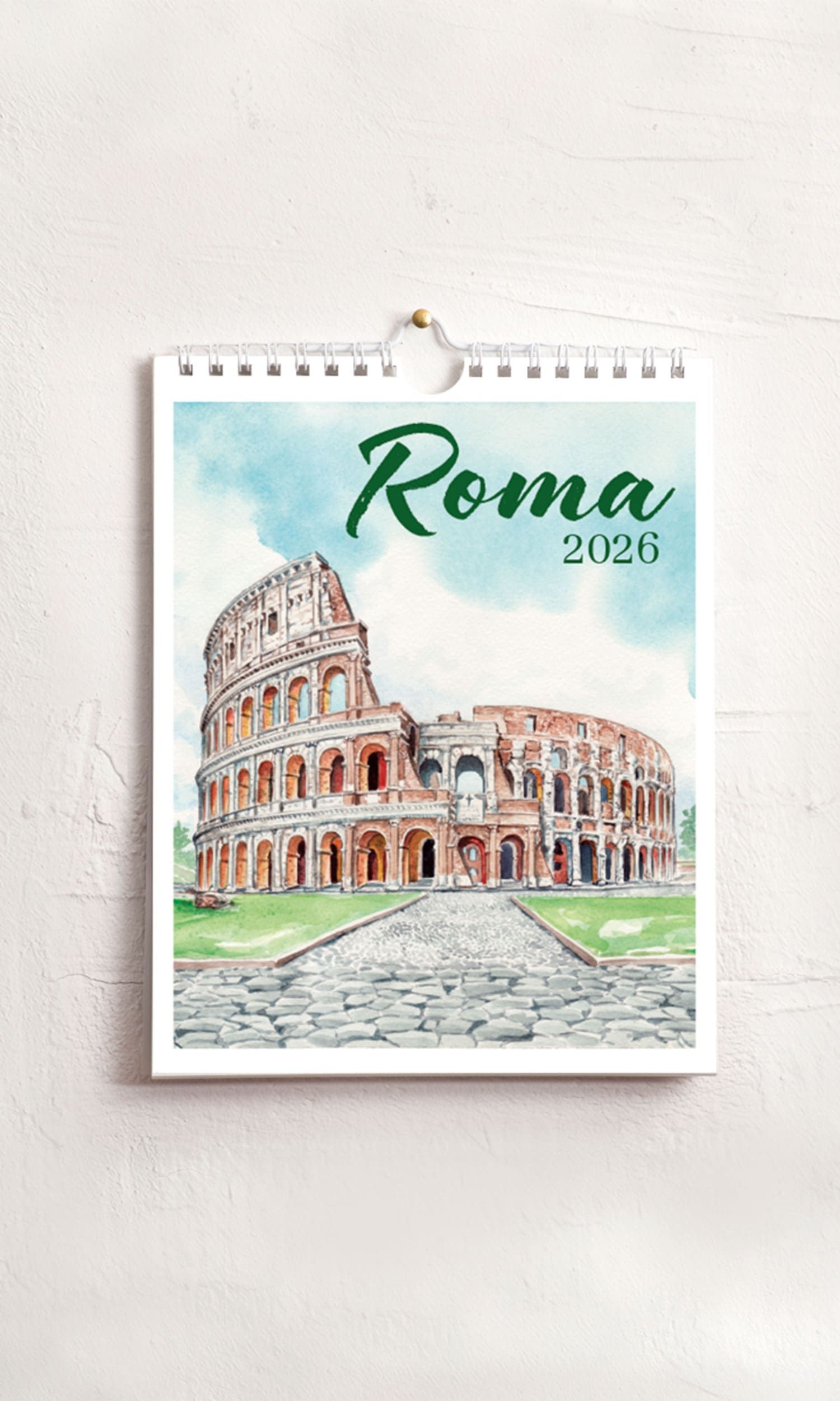 Calendario medio Roma acquerello – Colosseo