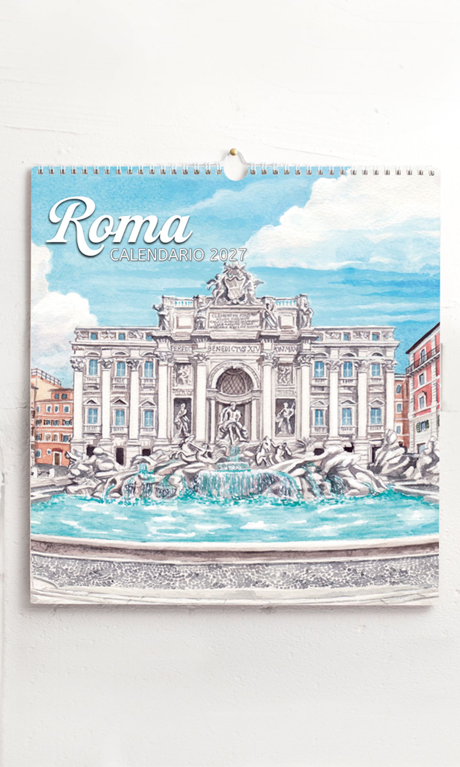 Calendario grande Roma acquerello – Fontana di Trevi