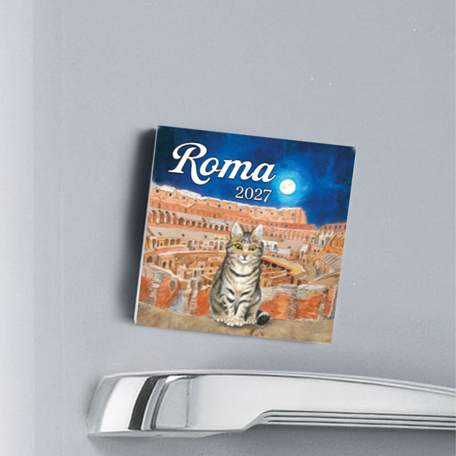 Calendario magnetico Roma acquerello – Gatto