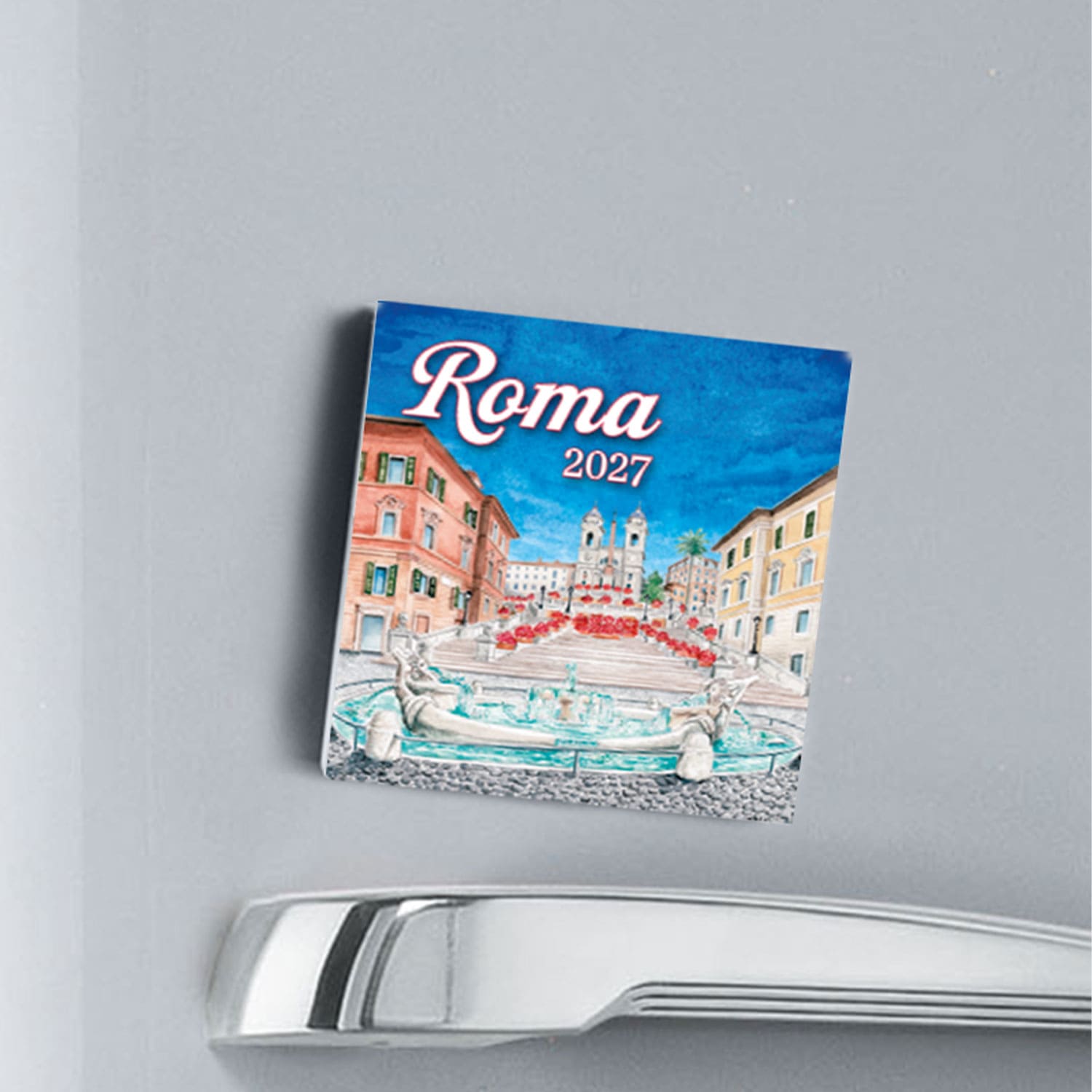 Calendario magnetico Roma acquerello – Piazza di Spagna