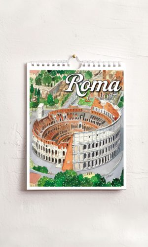 Calendario medio Roma acquerello - Colosseo