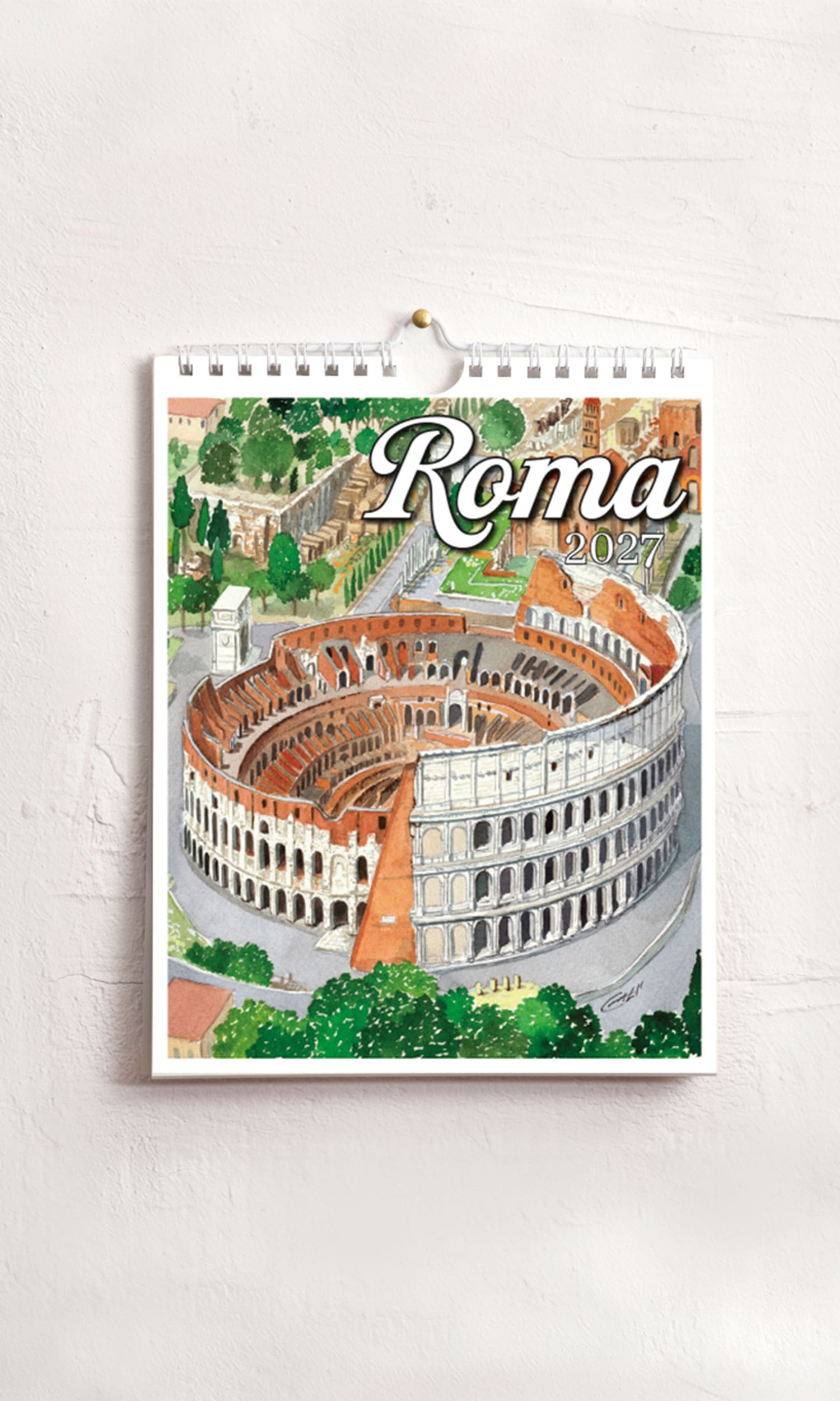 Calendario medio Roma acquerello – Colosseo