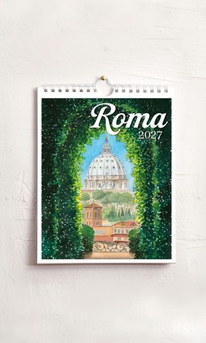 Calendario medio Roma acquerello - San Pietro