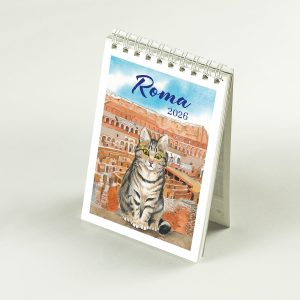 Calendario mini Roma acquerello - Gatto
