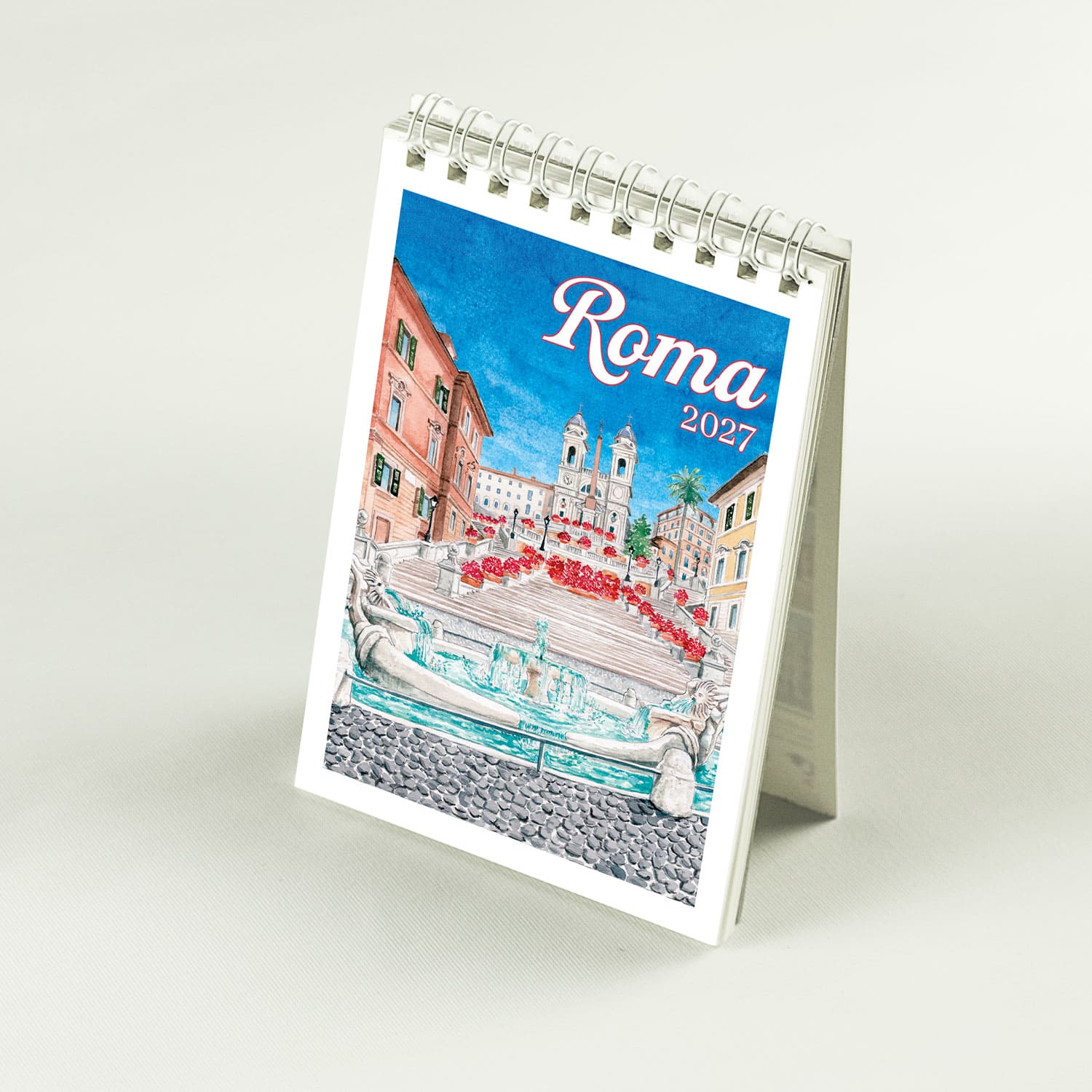 Calendario mini Roma acquerello – Piazza di Spagna