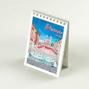 Calendario mini Roma acquerello - Piazza di Spagna