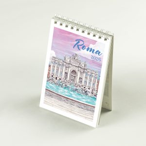 Calendario mini Roma acquerello - Fontana di Trevi
