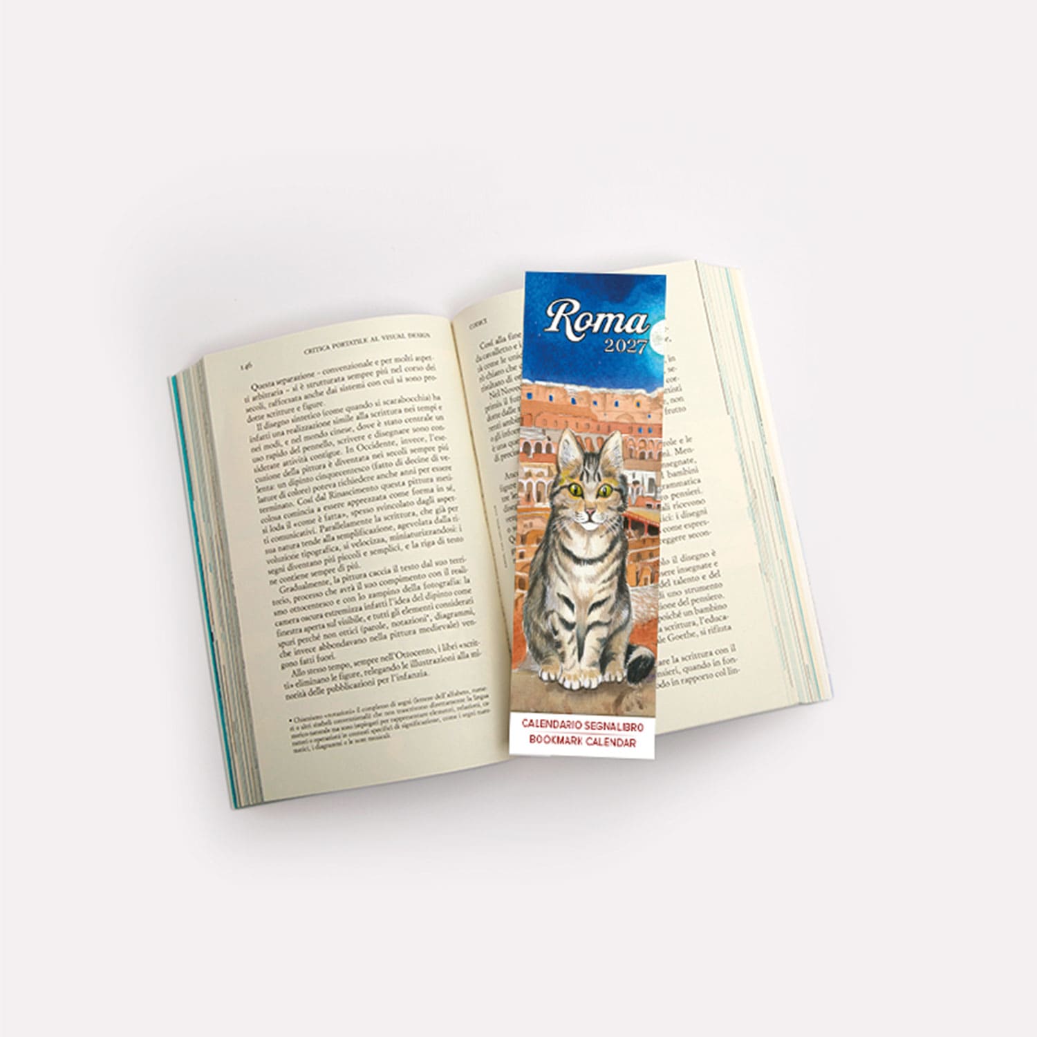 Calendario segnalibro Roma acquerello – Gatto