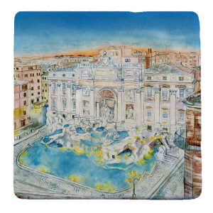 Marmo Fontana di Trevi Tramonto Acquerello (cod.41AQ)